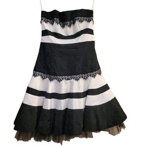 Elegant Black and White Mini Dress